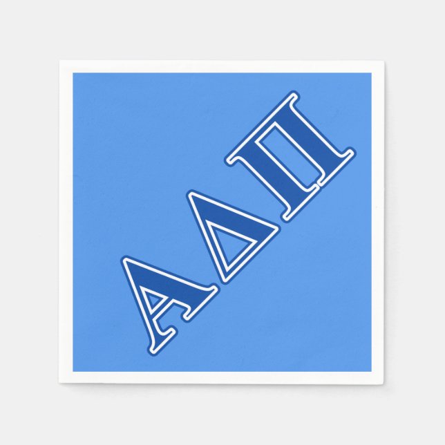 Alpha Delta Pi Dark Blue Letters Paper Napkins (Front)