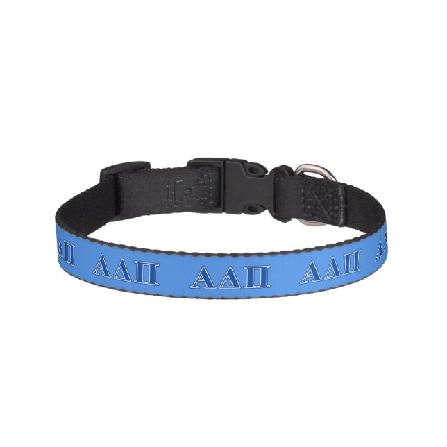 Alpha Delta Pi Dark Blue Letters Pet Collar (Front)