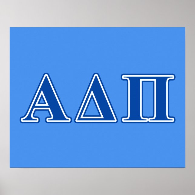 Alpha Delta Pi Dark Blue Letters Poster (Front)