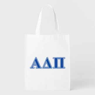Alpha Delta Pi Dark Blue Letters Reusable Grocery Bag