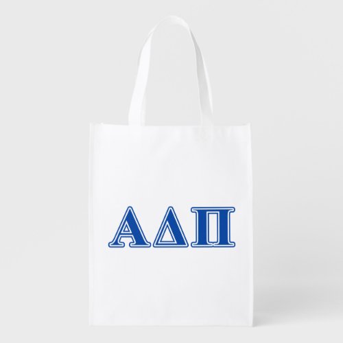 Alpha Delta Pi Dark Blue Letters Reusable Grocery Bag