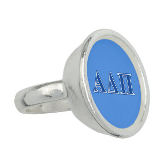Alpha Delta Pi Dark Blue Letters Ring