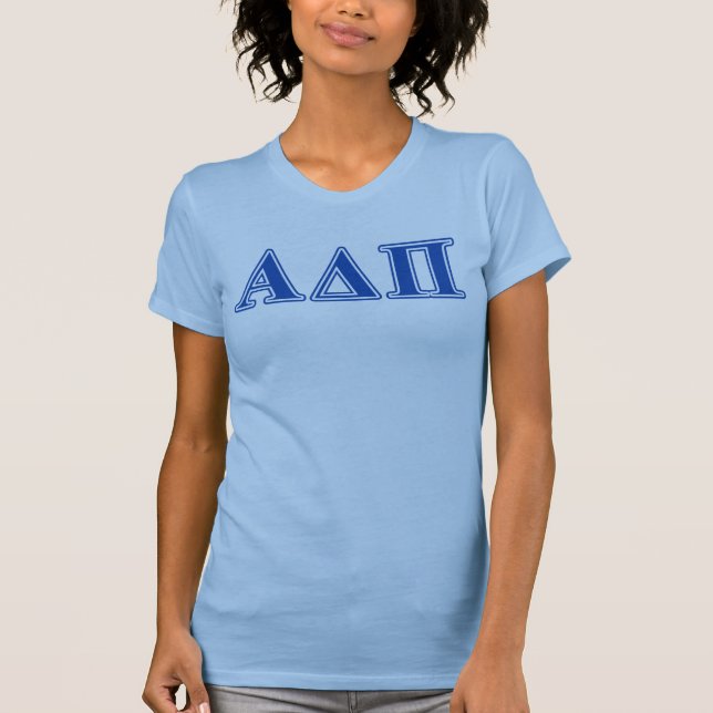 Alpha Delta Pi Dark Blue Letters T-Shirt (Front)