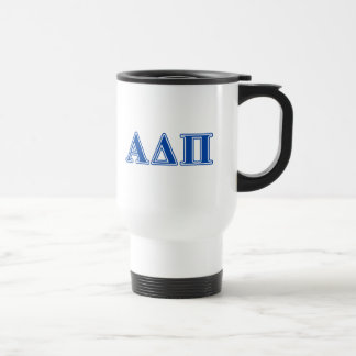 Alpha Delta Pi Dark Blue Letters Travel Mug