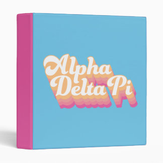 Alpha Delta Pi | Groovy Script 3 Ring Binder