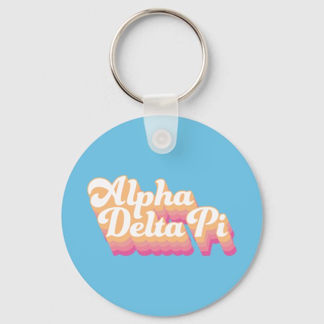 Alpha Delta Pi | Groovy Script Keychain (Front)