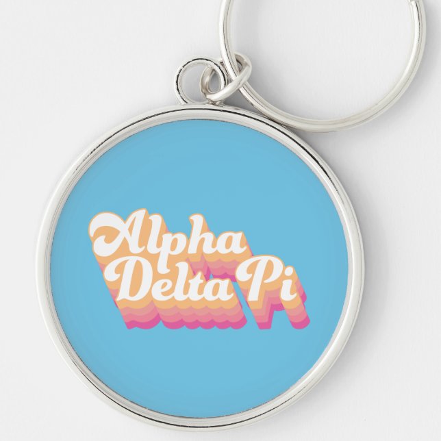 Alpha Delta Pi | Groovy Script Keychain (Front)