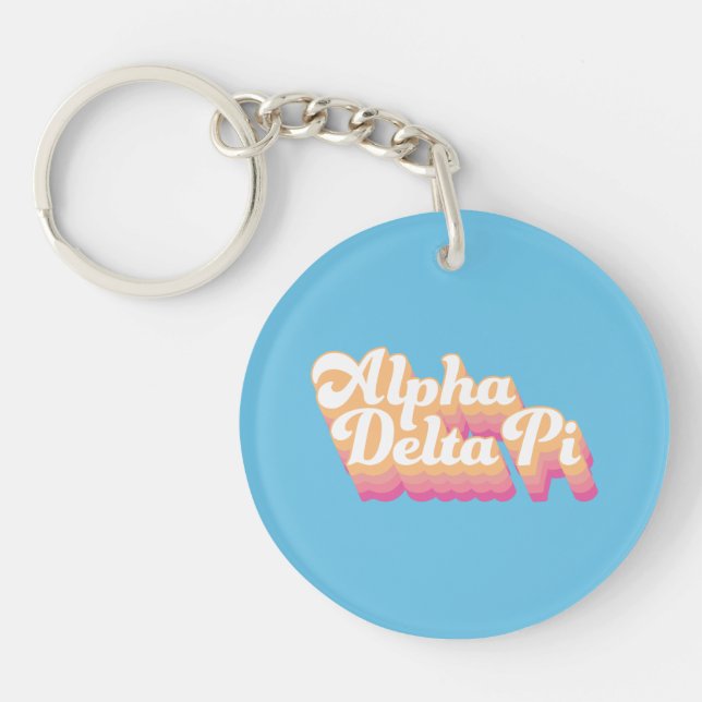 Alpha Delta Pi | Groovy Script Keychain (Front)