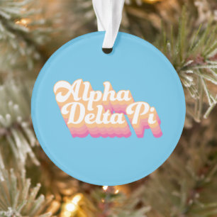 Alpha Delta Pi   Groovy Script Ornament