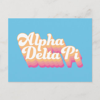 Alpha Delta Pi | Groovy Script Postcard
