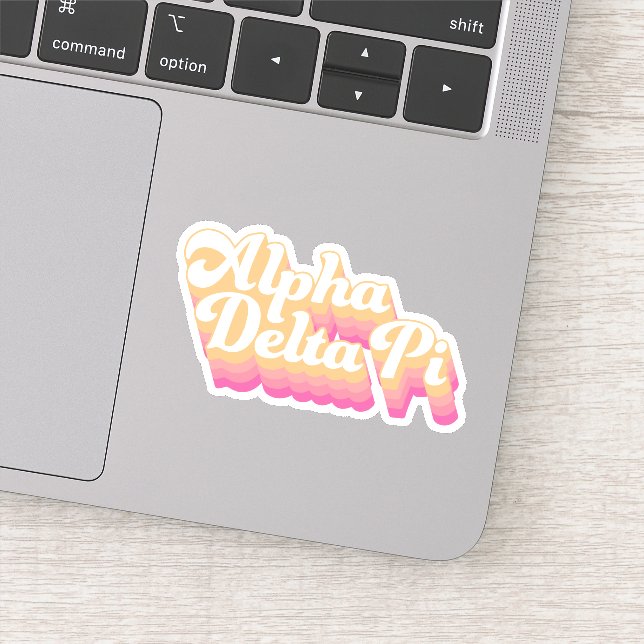 Alpha Delta Pi | Groovy Script Sticker (Detail)