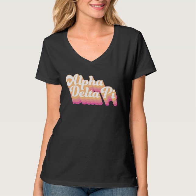 Alpha Delta Pi | Groovy Script T-Shirt (Front)