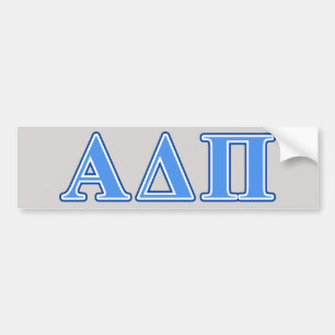 Alpha Delta Pi Light Blue and Dark Blue Letters Bumper Sticker