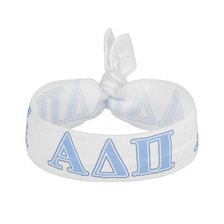 Alpha Delta Pi Light Blue and Dark Blue Letters Elastic Hair Tie