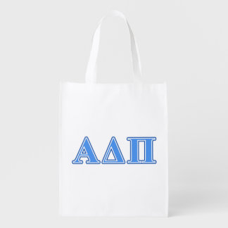 Alpha Delta Pi Light Blue and Dark Blue Letters Grocery Bag