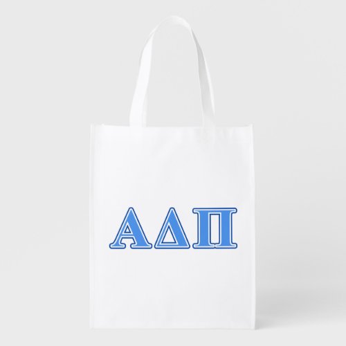 Alpha Delta Pi Light Blue and Dark Blue Letters Grocery Bag