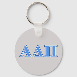 Alpha Delta Pi Light Blue and Dark Blue Letters Keychain