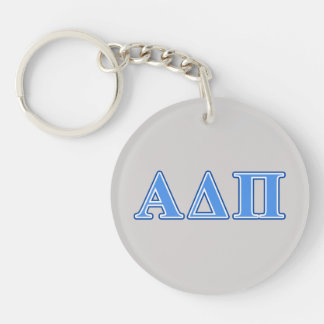 Alpha Delta Pi Light Blue and Dark Blue Letters Keychain