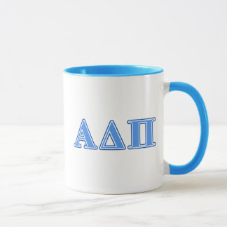 Alpha Delta Pi Light Blue and Dark Blue Letters Mug