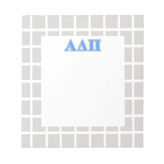 Alpha Delta Pi Light Blue and Dark Blue Letters Notepad