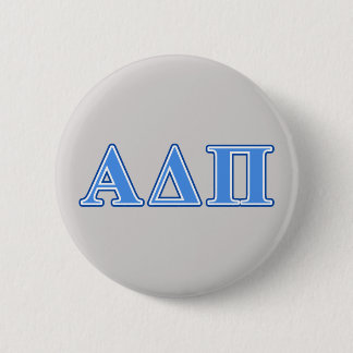 Alpha Delta Pi Light Blue and Dark Blue Letters Pinback Button