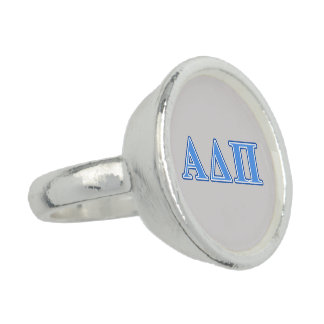 Alpha Delta Pi Light Blue and Dark Blue Letters Ring
