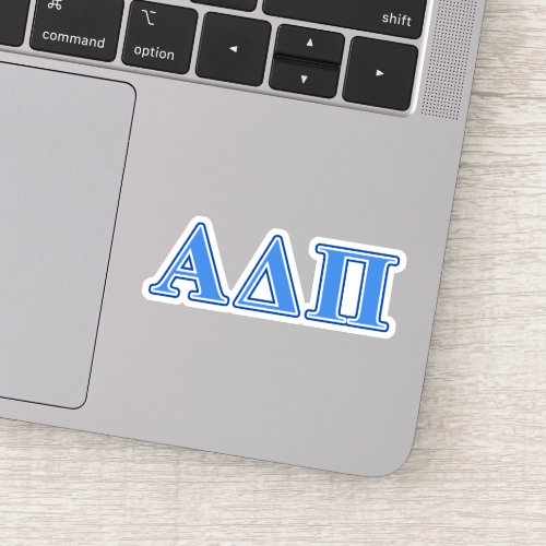 Alpha Delta Pi Light Blue and Dark Blue Letters Sticker