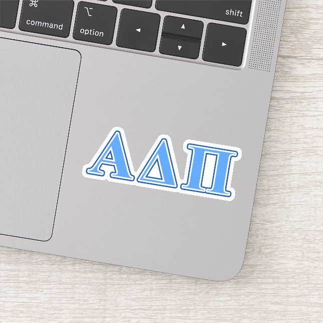 Alpha Delta Pi Light Blue and Dark Blue Letters Sticker (Detail)