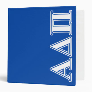 Alpha Delta Pi Light Blue and White Letters 3 Ring Binder