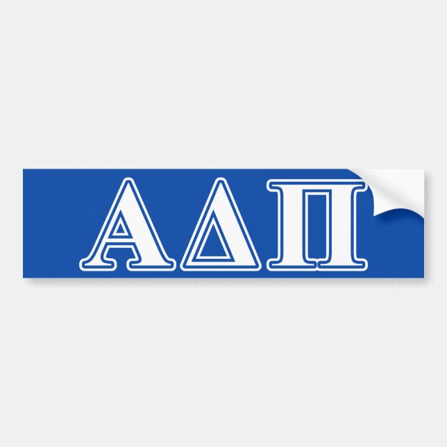Alpha Delta Pi Light Blue and White Letters Bumper Sticker (Front)