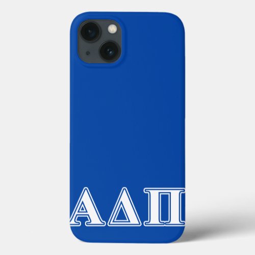 Alpha Delta Pi Light Blue and White Letters iPhone 13 Case