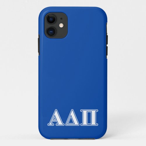 Alpha Delta Pi Light Blue and White Letters iPhone 11 Case