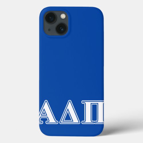 Alpha Delta Pi Light Blue and White Letters iPhone 13 Case