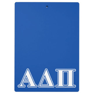 Alpha Delta Pi Light Blue and White Letters Clipboard