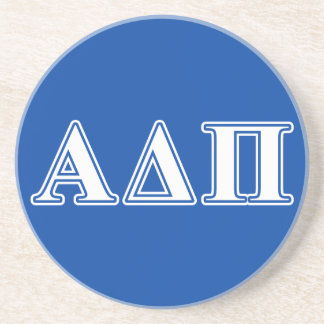 Alpha Delta Pi Light Blue and White Letters Coaster