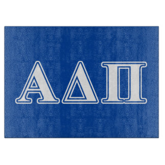 Alpha Delta Pi Light Blue and White Letters Cutting Board