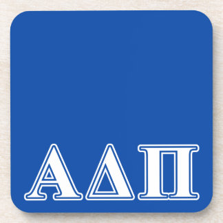 Alpha Delta Pi Light Blue and White Letters Drink Coaster