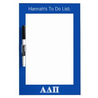 Alpha Delta Pi Light Blue and White Letters Dry-Erase Board