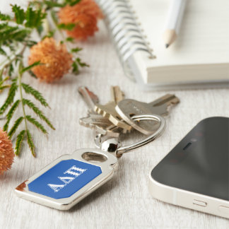 Alpha Delta Pi Light Blue and White Letters Keychain