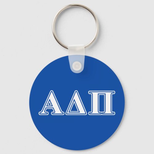 Alpha Delta Pi Light Blue and White Letters Keychain