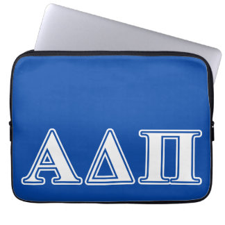 Alpha Delta Pi Light Blue and White Letters Laptop Sleeve