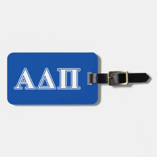 Alpha Delta Pi Light Blue and White Letters Luggage Tag
