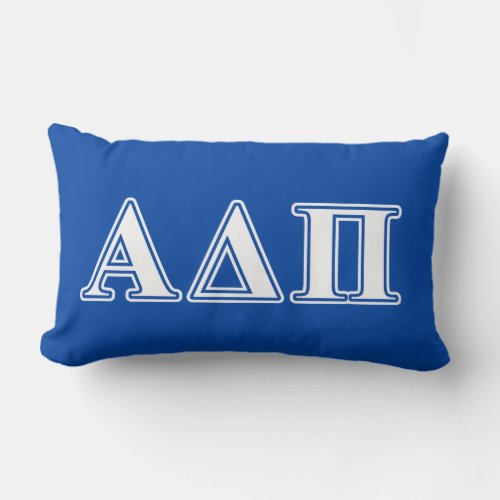 Alpha Delta Pi Light Blue and White Letters Lumbar Pillow