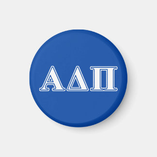 Alpha Delta Pi Light Blue and White Letters Magnet