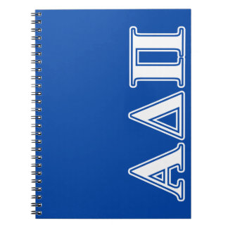 Alpha Delta Pi Light Blue and White Letters Notebook
