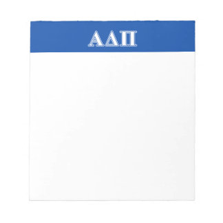 Alpha Delta Pi Light Blue and White Letters Notepad