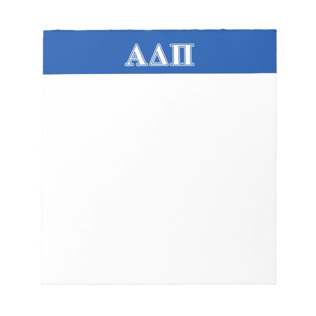 Alpha Delta Pi Light Blue and White Letters Notepad (Front)