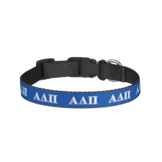 Alpha Delta Pi Light Blue and White Letters Pet Collar