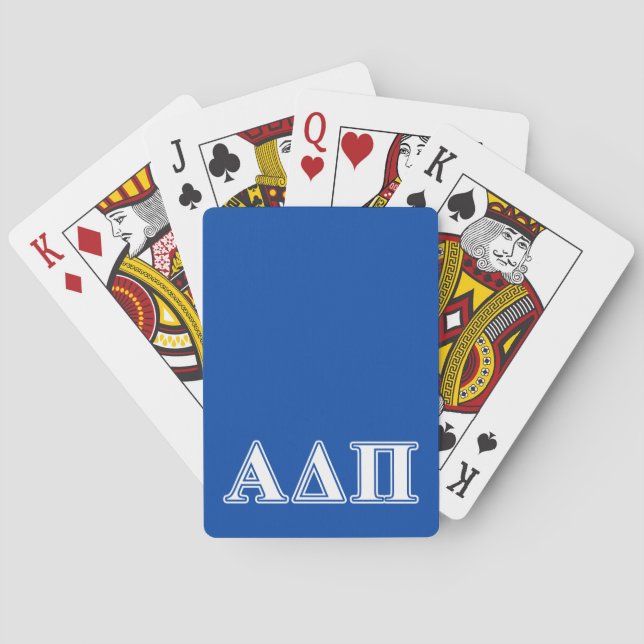 Alpha Delta Pi Light Blue and White Letters Poker Cards (Back)