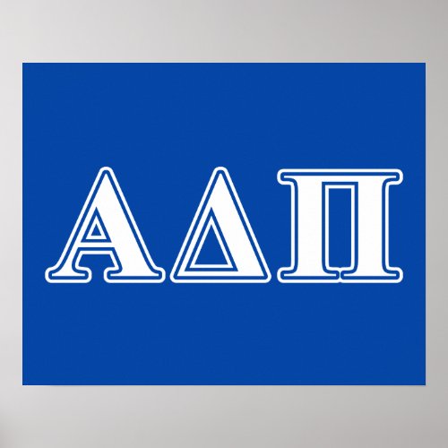 Alpha Delta Pi Light Blue and White Letters Poster